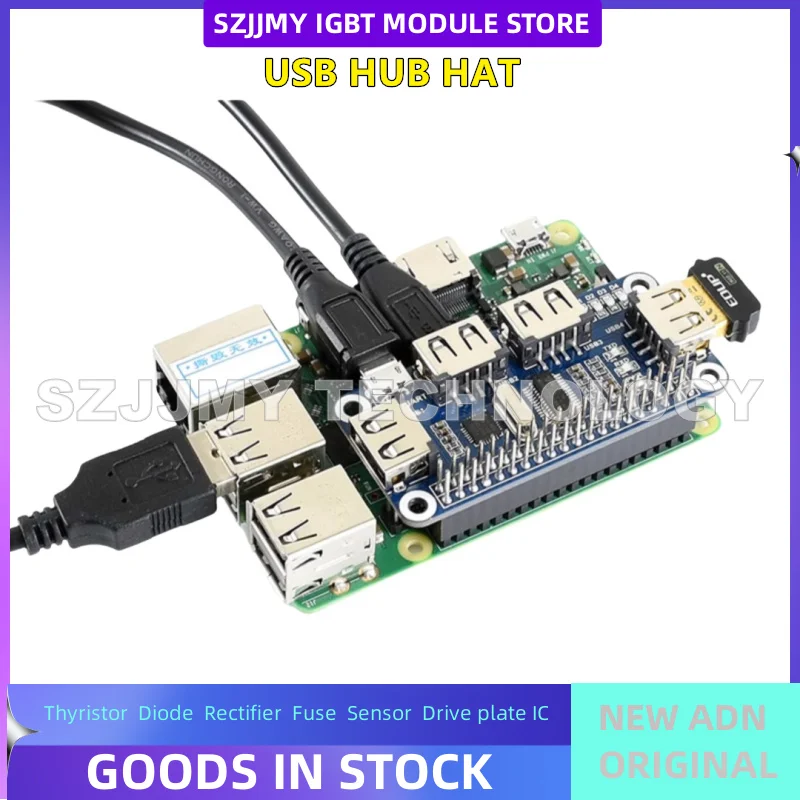 Raspberry Pi 4B/3B+USB Плата расширения Модуль-концентратор USB-концентратор НОВЫЙ ОРИГИНАЛ НА СКЛАДЕ