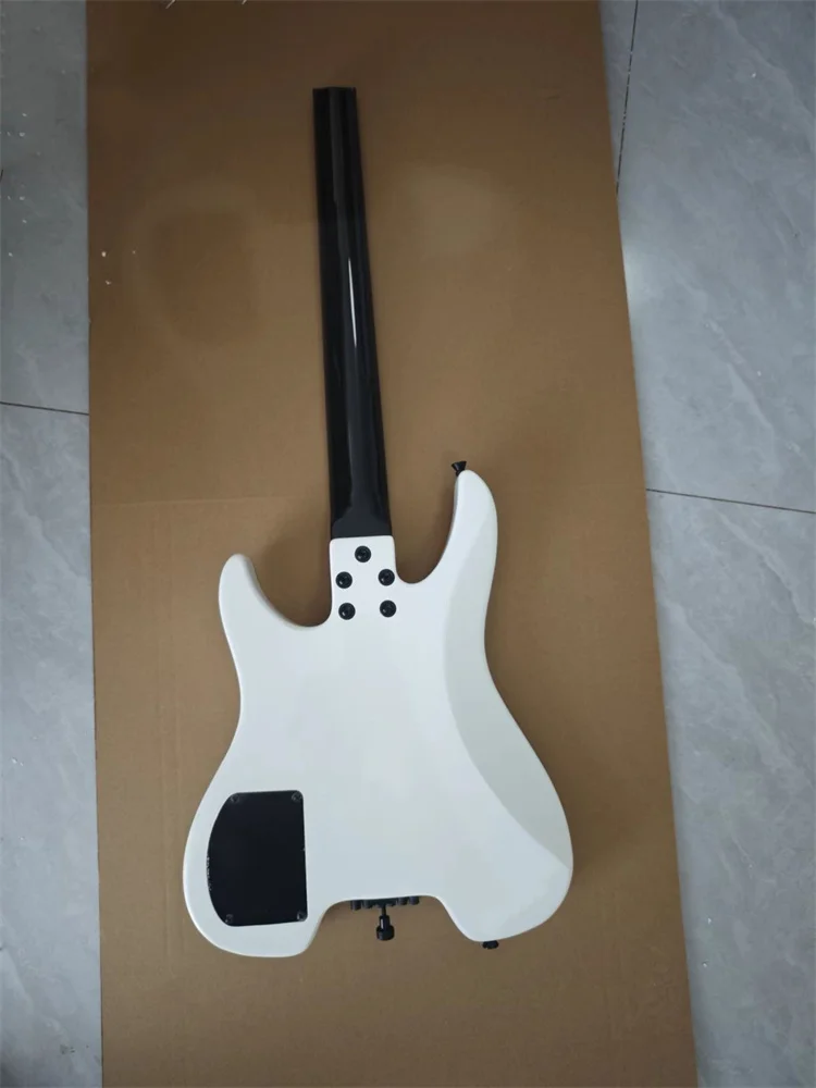 6 String Passive Headless Electric Guitar White Red Black 24 Frets SSH Pickup Ebony Neck Mahogany Body Bass Guitar