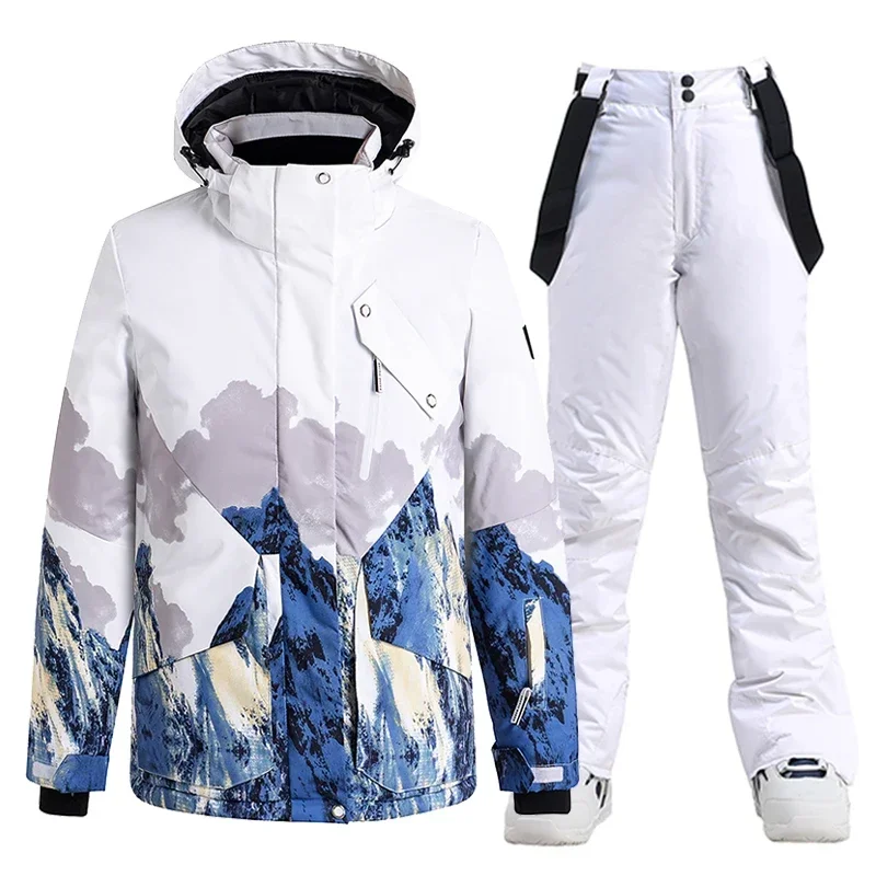 Snow Mountain Man Woman Ski Suit Women Waterproof Winter Snowboarding Clothing Ski Sets лыжный костюм женский 스키복