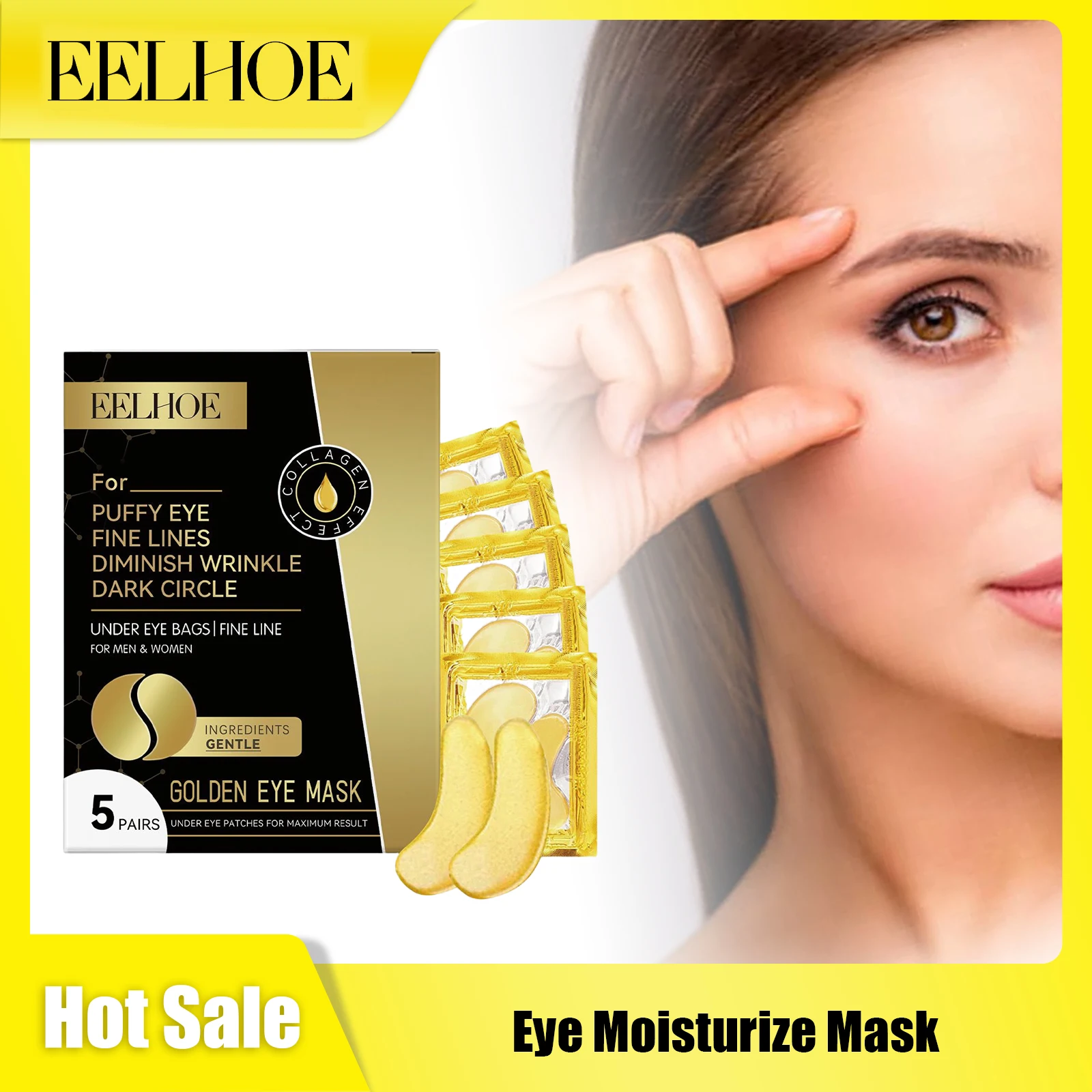 

EELHOE Eye Nourish Film Enhance Resilience Hydration Reduce Fine Lines Remove Eye Bags Firm Skin Relieve Fatigue Eye Sooth Mask