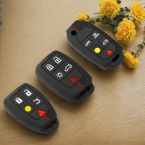 실리콘 자동차 키 커버 케이스, 볼보 XC70 XC90 S40 S60 S90 S80 C30 C70 C70 V50 V70 V90 키 체인 자동차 부품 보호 실리콘 자동차 키 커버 케이스, 볼보 XC70 XC90 S40 S60 S90 S80 C30 C70 C70 V50 V70 V90 키 체인 자동차 부품 보호