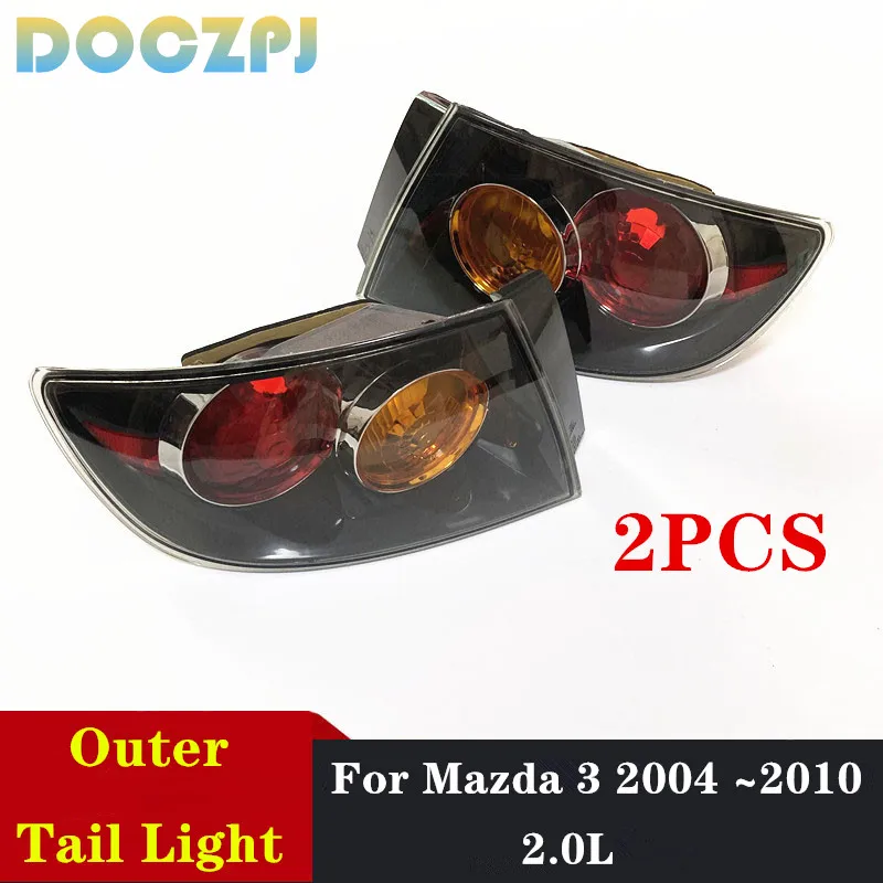 2PCS Left Right Outer Car Brake Warming Light Tail Lamp For MAZDA 3 2.0 2004 2005 2006 2007 2008 2009 2010 Without Bulb