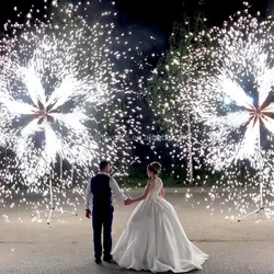 Cold Sparks Machine Cold Flame Machine Sparkler Double Wheel Rotary Wedding Fireworks Party Baby Shower Decoration Bride Pyro