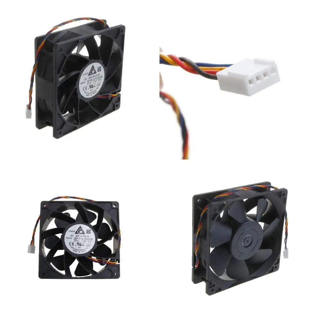 652F QFR1212GHE DC12V 2.7A พัดลมระบายความร้อน 120x120x38 มม.2 ลูกปืน 6000RPM 210CFM