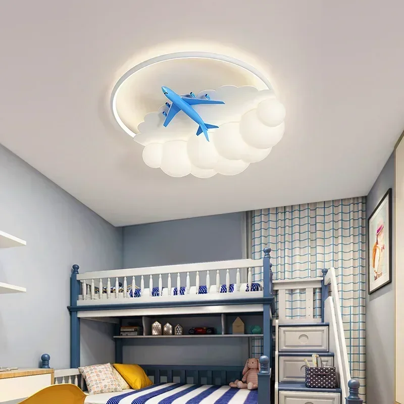 1131A Kids' Creative Aircraft Ceiling Lamp - Acrylic Clouds LED, Changeable, for Living Room & Bedroom