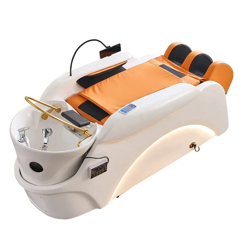 

Electric massage shampoo bed Automatic smart head treatment bed Lying flat fumigation