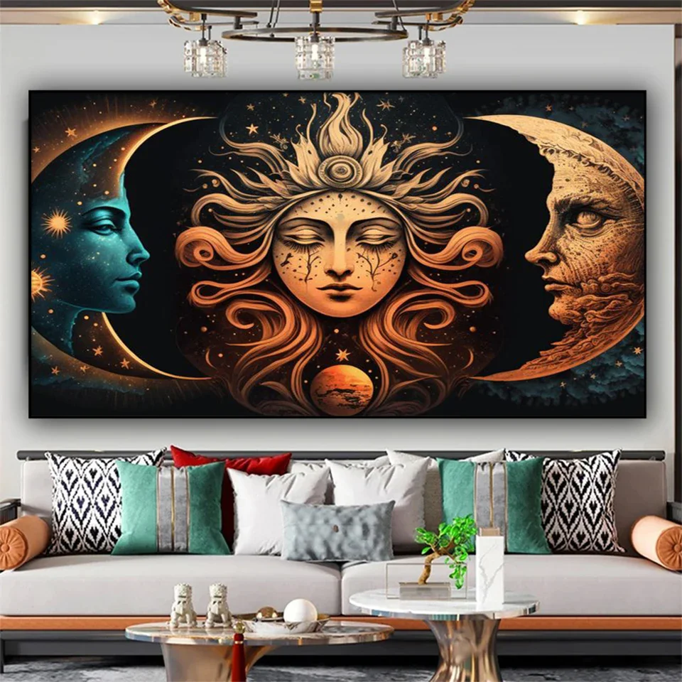 Sun And Moon goddess diamond painting New 2024 Full Square/Round Diy Diamond Mosaic portrait Cross stitch Home Decor Art