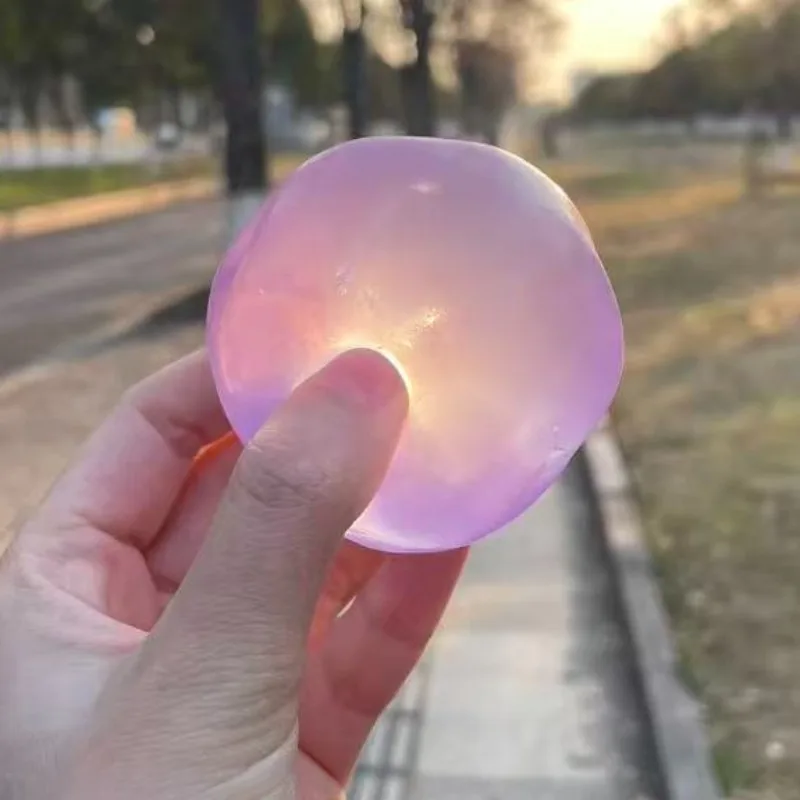 Juguetes Sensoriales Antiestrés de Mochi Plástico Transparente con Aceite de Coco y Maltosa, Divertidos Juguetes para Apretar, Regalos para Adultos