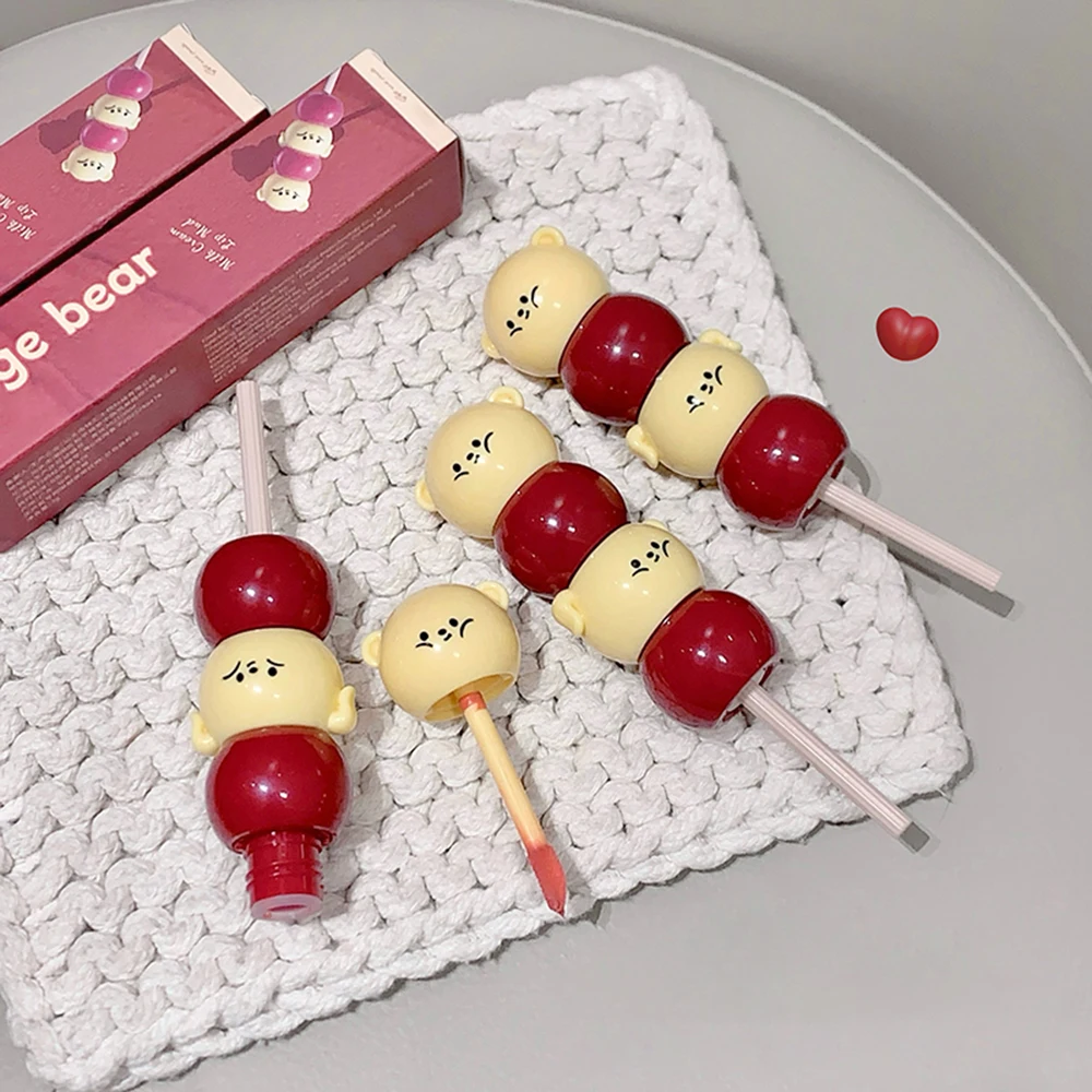 Gege Bear ماتي المخملية لطيف الحصان الشفاه الطين كريم الشفاه الشفاه الطين طويلة الأمد اللون غير تجفيف أحمر الشفاه #4