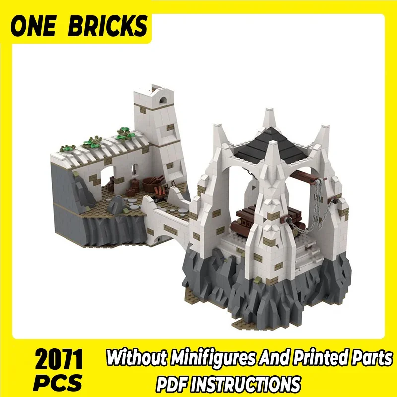 

Castle Bricks Magical Rings Moc Building Block Movie Scene Lighting Of The Beacons Model DIY Assembly Street View Toy Child Gift