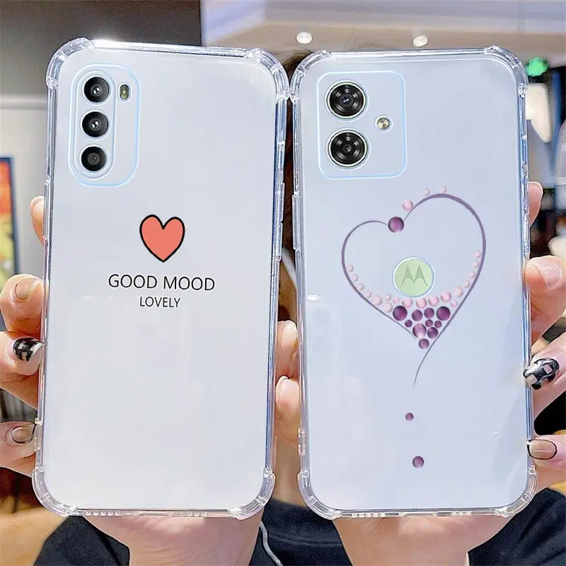 G54 Good Mood Transparent Phone Case For Motorola Moto G54 G53 G52 G84 G14 G42 G72 G82 G13 G73 G32 G24Power G30 G9Play G8 Cover