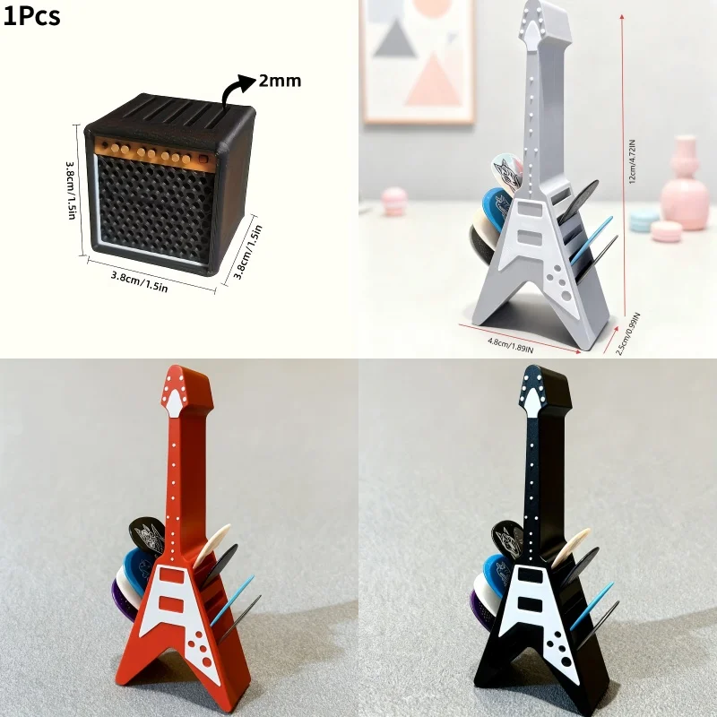 3D Printed Guitar Picks Holder Box Organizer Display Case Guitar Pick Storage Portable Desktop Decoration Home Storage Box