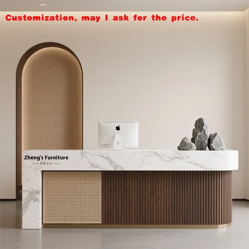 

custom.Simple Company Customizable Office Bar Shop Cashier Desk Modern Reception Desk Hotel Front Desk B&B Counter Supports