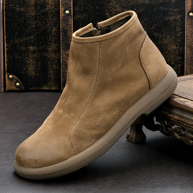 

Мужские ботинки из натуральной кожи в стиле ретро, роскошные качественные ботинки ручной работы 2026, весенняя модная уличная повседневная деловая социальная обувь до щиколотки, мужская обувь