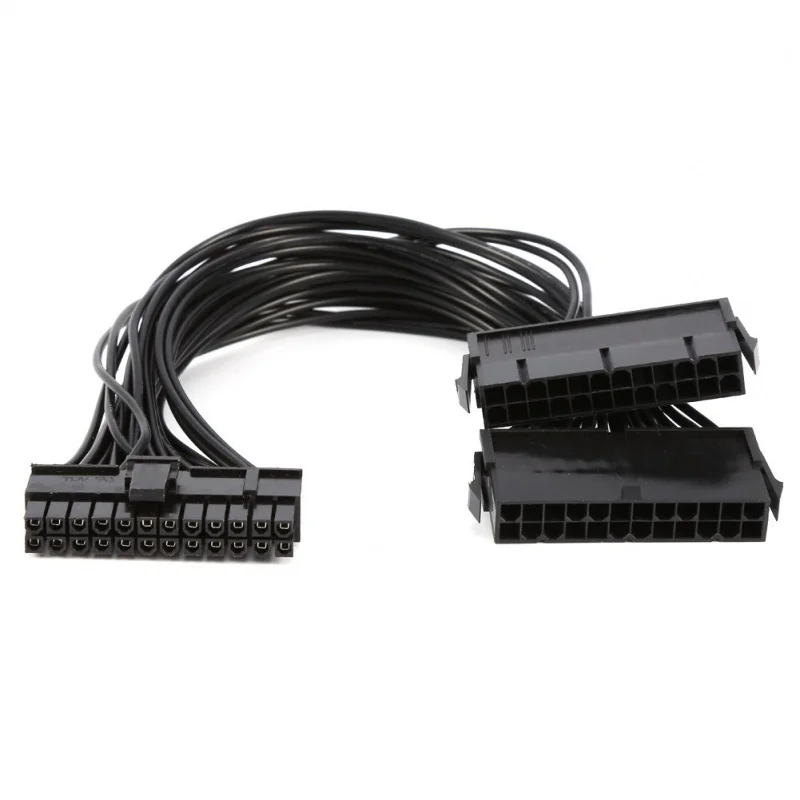 Adaptador Duplo de Fonte de Alimentação ATX Z 24 Pinos para Mineração, Conector de Cabo de 30cm