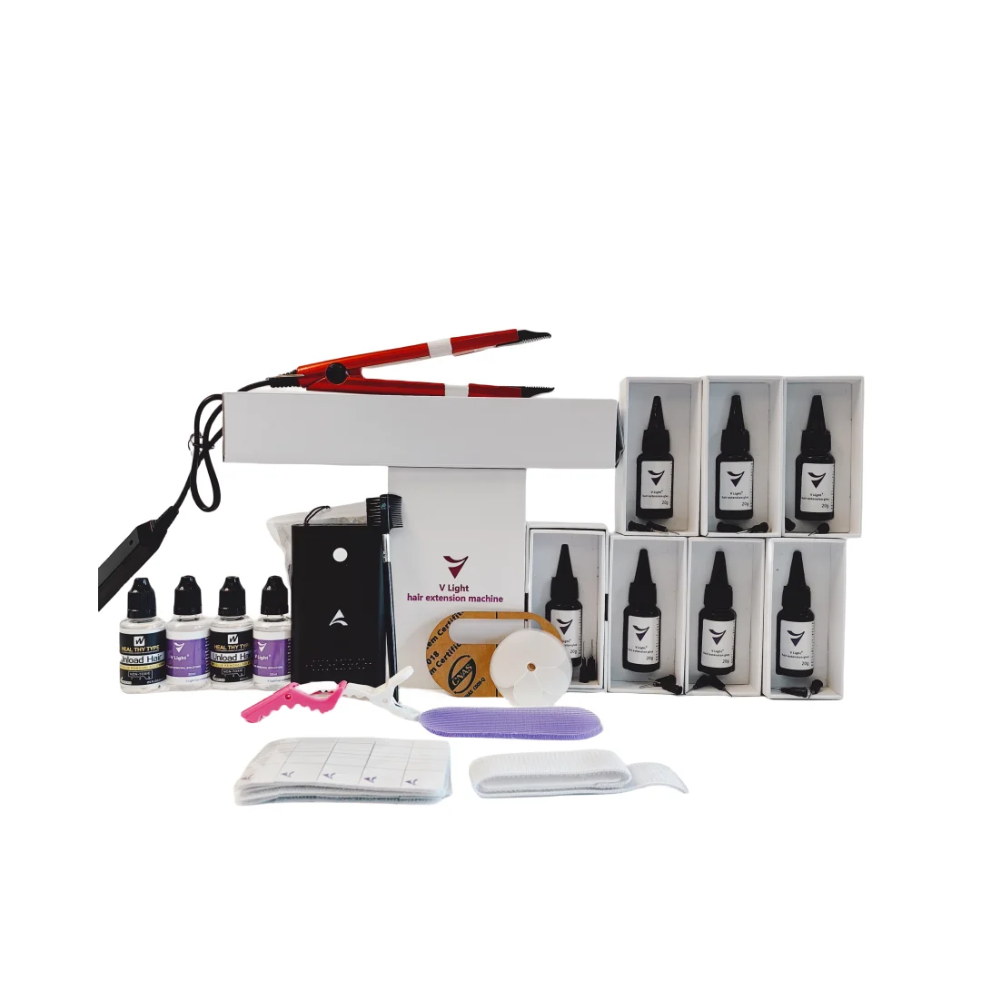 

2024 V-Light Technology Hair Extension Machine Traceless tape Hair Extension Tools Kit Set with V light Hair extension glue