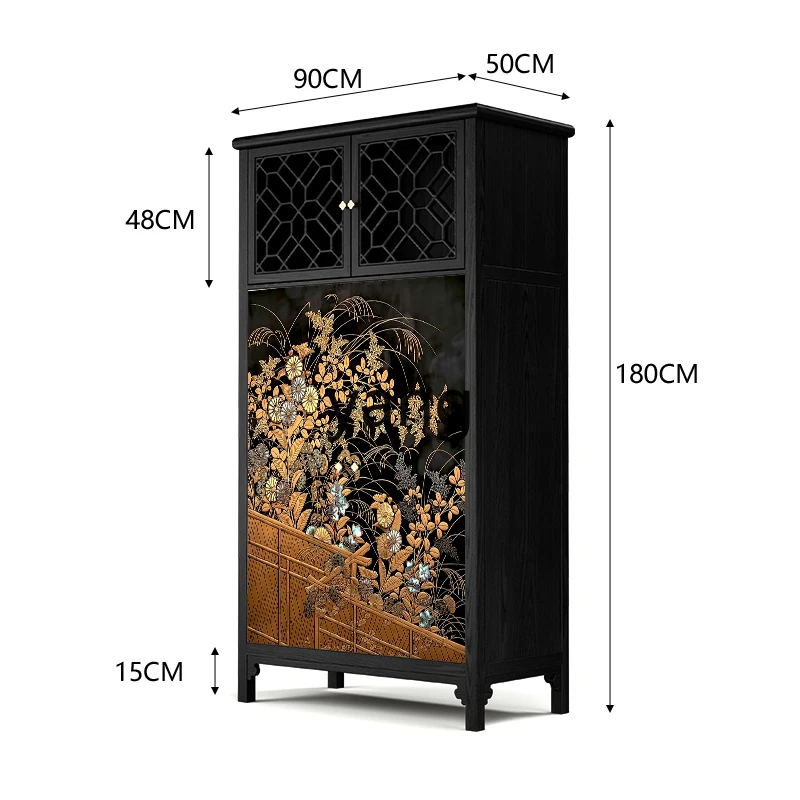 

CX solid wood wardrobe household bedroom Song Dynasty aesthetic storage side cabinet
