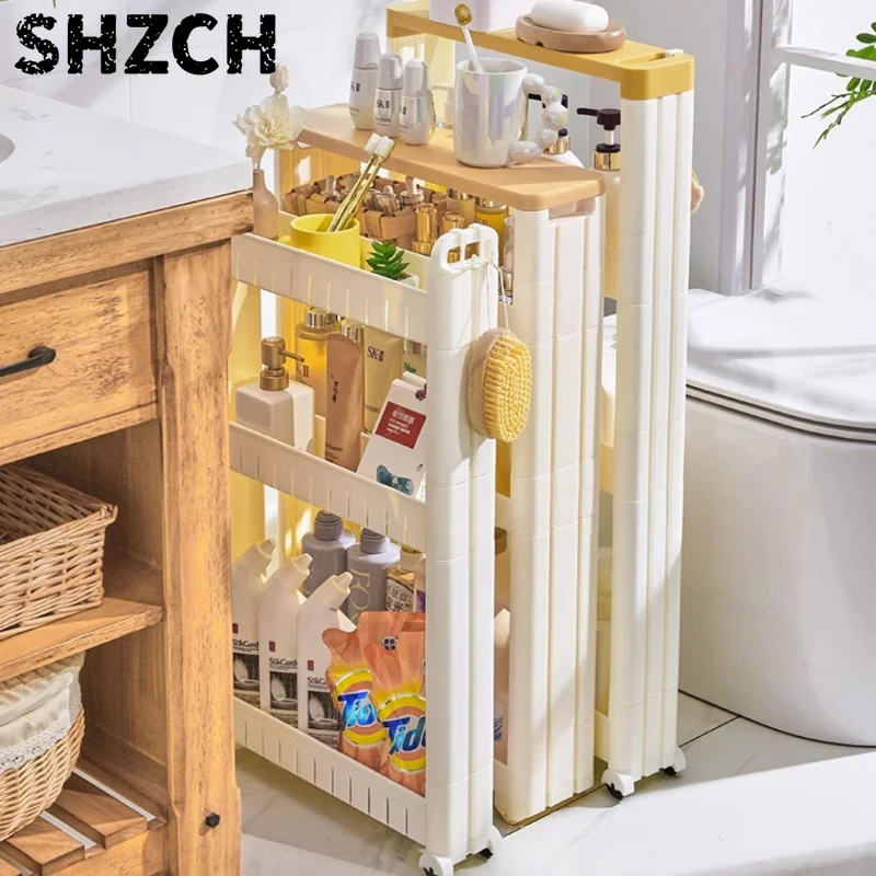 Ultra-Narrow Gap Storage Shelf Space-Saving Refrigerator Side Rack Slim Kitchen And Bathroom Organizer for Small Gaps