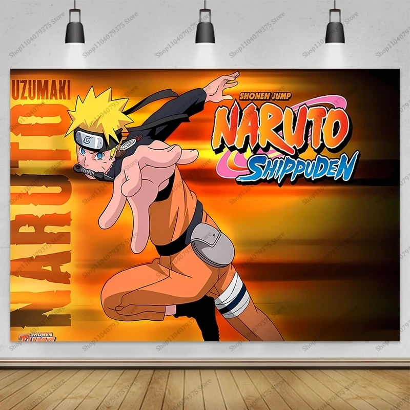 خلفية تصوير لعيد ميلاد الأطفال ناروتو ، ديكور حفلة عيد ميلاد للفتيات ، ديكور حفلة طفل #5