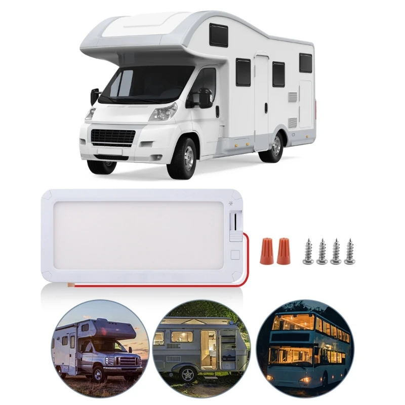 Motorhome Trailer LED Cabin Light Universal RV Caravan Boat Ceiling Interior Light 3 Color Dimmable Super Bright LED Tent Lamp