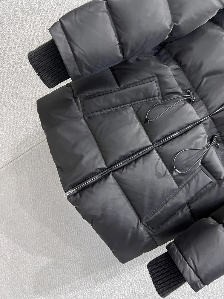 SVORYXIU شتاء جديد نمط عادية بدوره إلى أسفل طوق الرباط الأسود أسفل سترة المرأة موضة سميكة الدافئة أسفل سترة