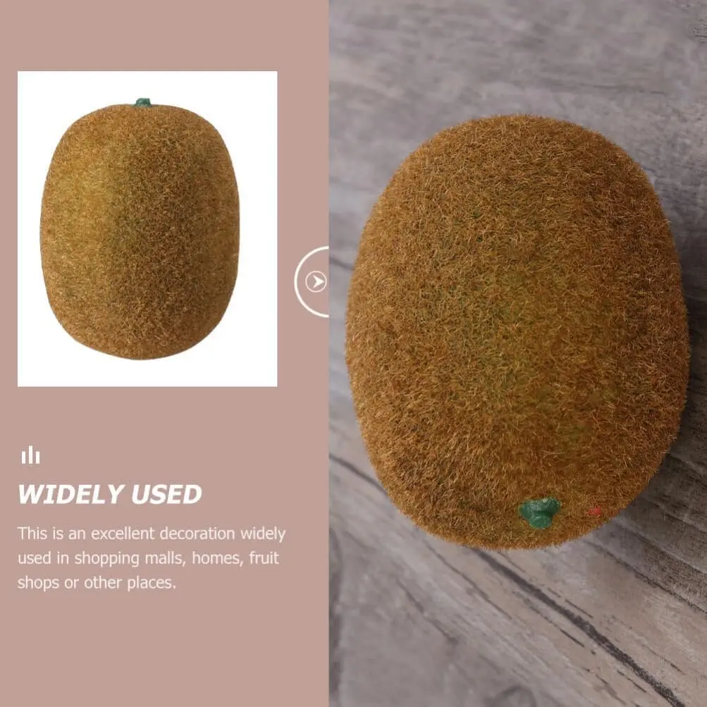 4 Pcs Artificial Fruits Plastic Fake Fruit Kiwi Simulation Fruit Model for Home Kitchen Party Photoshoot Decoration Brown