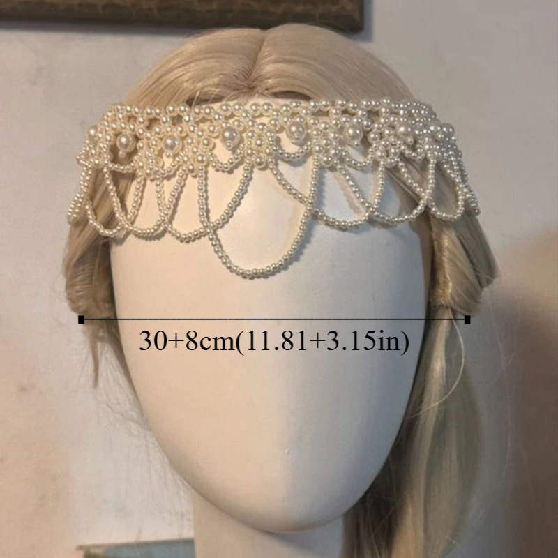 الرجعية الأبيض مطرز العروس غطاء الرأس النمط الفرنسي لؤلؤة الزفاف أغطية الرأس أنيقة الزفاف الشعر مجوهرات التصوير الملحقات
