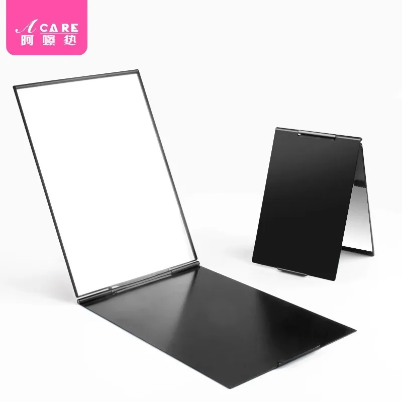 DX01/Mirror/square mirror/AluminumA1PQ0-Flip makeup mirror portable small size female folding student thin simple