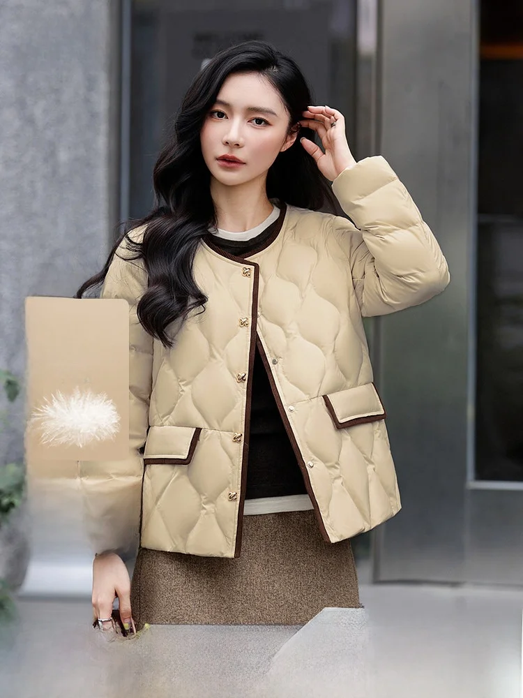 

Snow Flng Spring 2026 round Ne ort down Jaet Women's Winter Commute Faion Outerwear Small Size Mellead Sle