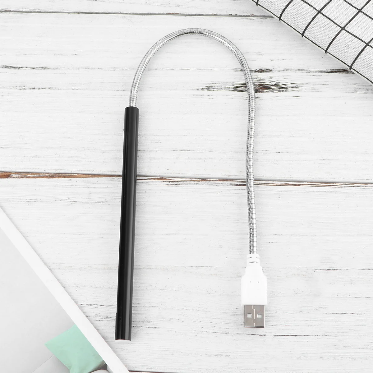 Lampada da notte alimentata tramite USB a 10 LED Lampada da scrivania a collo di cigno regolabile nera per PC portatile Luce USB a lunga durata