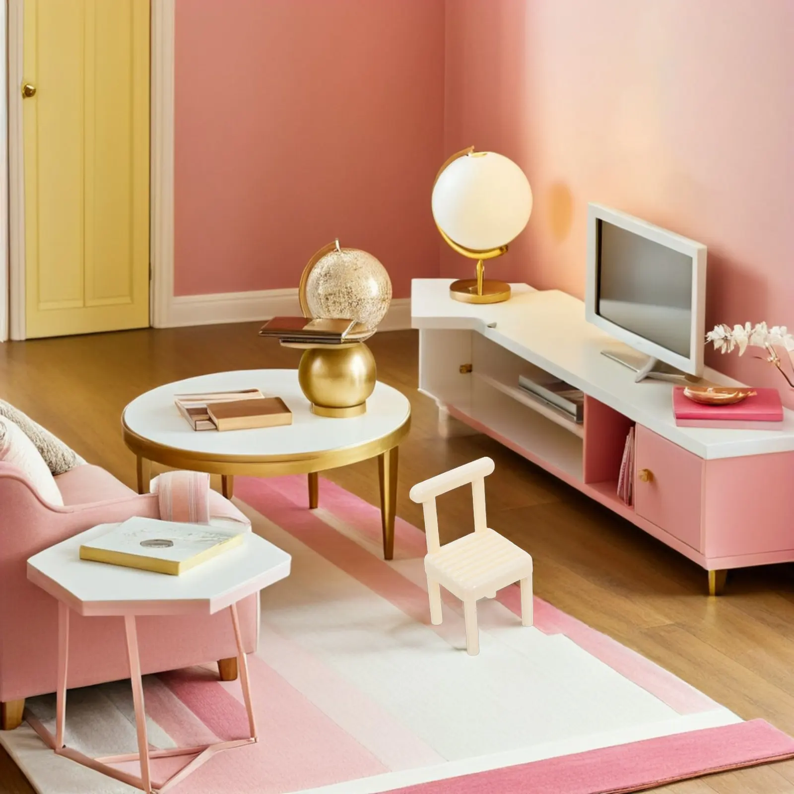 

1Set Mini Chess Table Set Detailed Plastic Chinese Chess Board Miniature Furniture for Kids Room Decor Portable Strategy Game