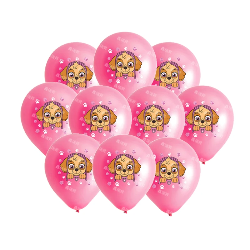 10pcs 12inch Paw Patrol Solid Color Latex Balloon Children\'s Happy Birthday Party Decoration Baby Shower Globos Balloon Toy