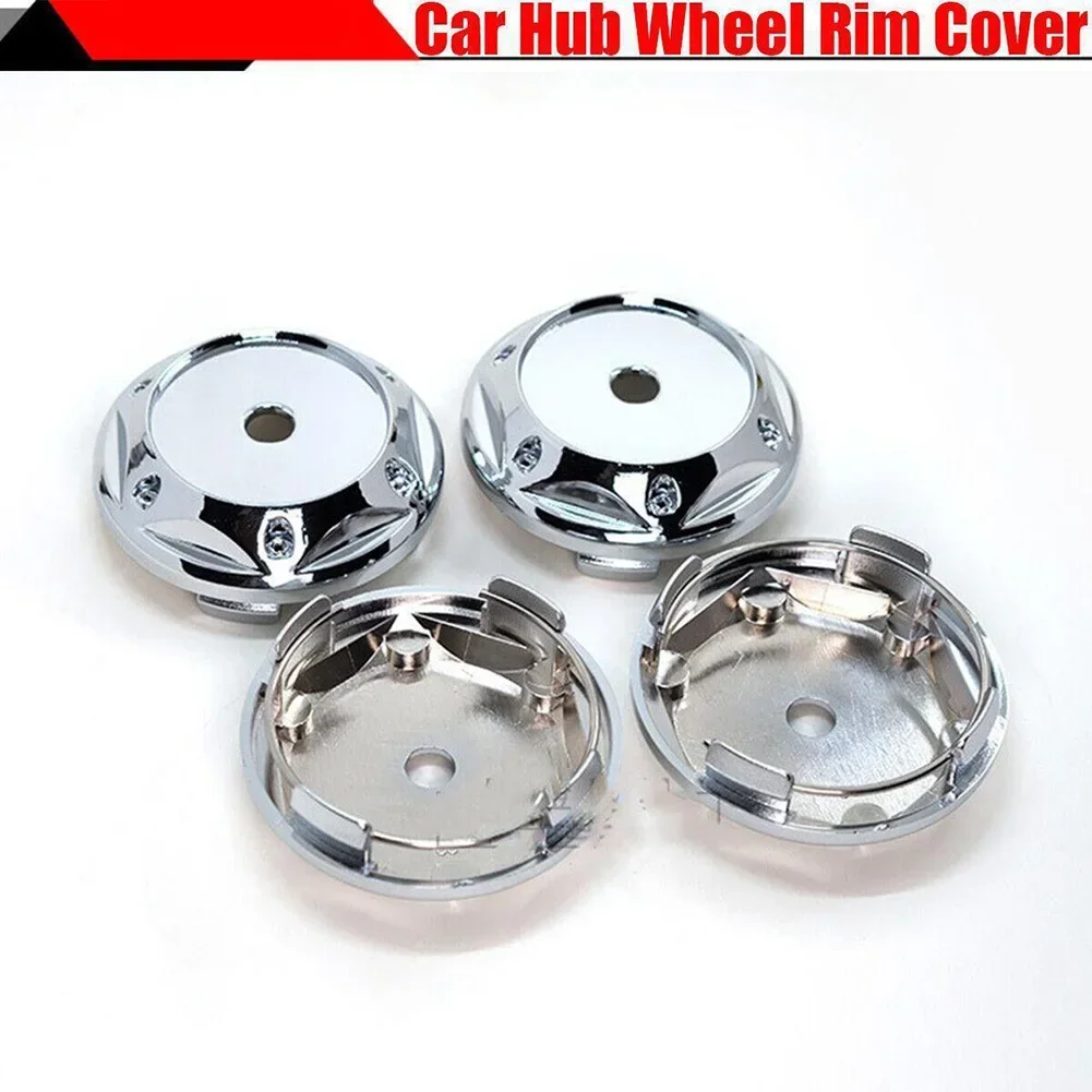 Tyre Hub Cap Cover Wheel Central Cap 68mm ABS Plastic Accessories Car Car Modification Chrome Fits Most Vehicle