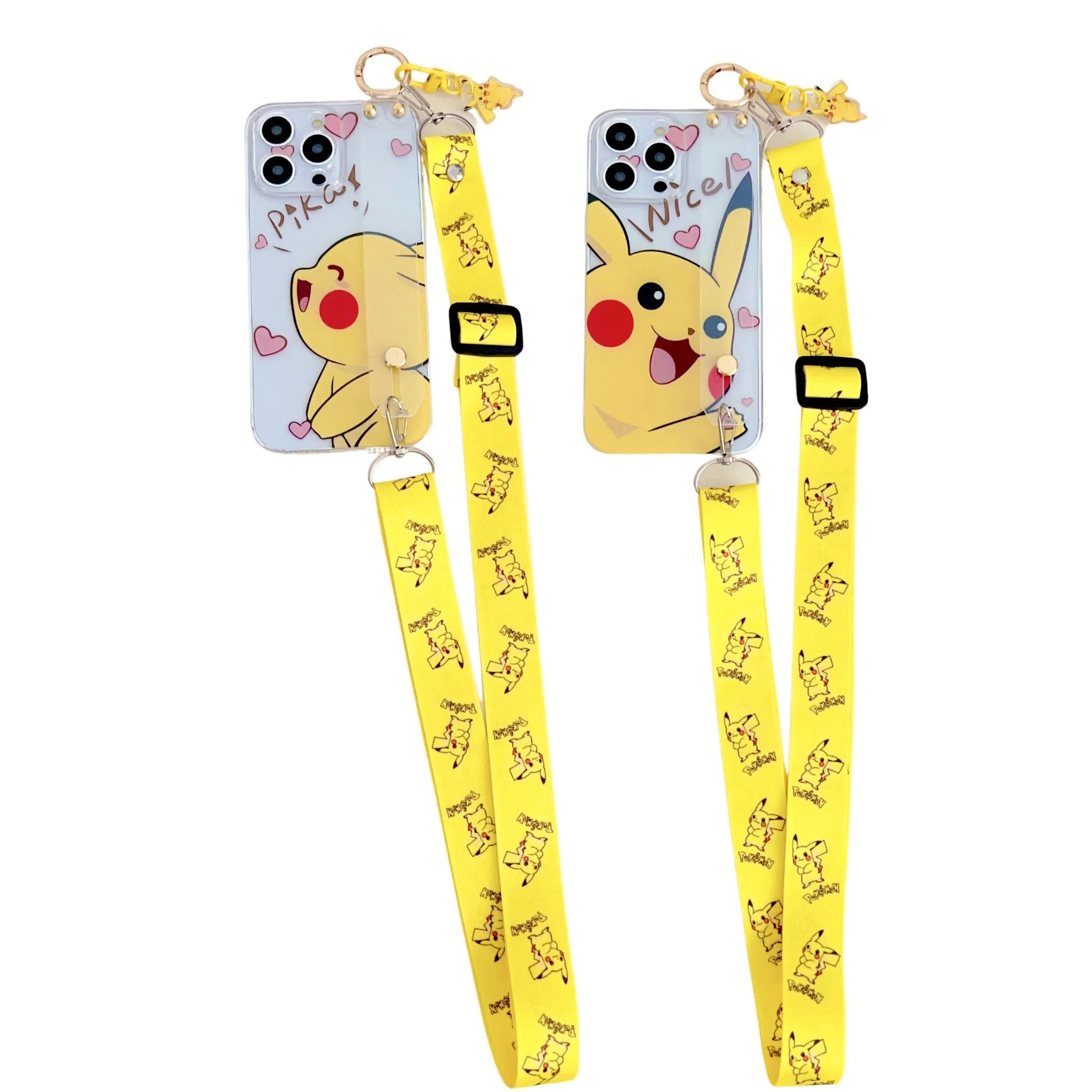 Pikachu For Samsung Galaxy A13 A33 A53 A73 A04s A24 A34 A54 A14 A12 A52 A32 A42 A02s A22 A03s Case Wrist Strap Ornament