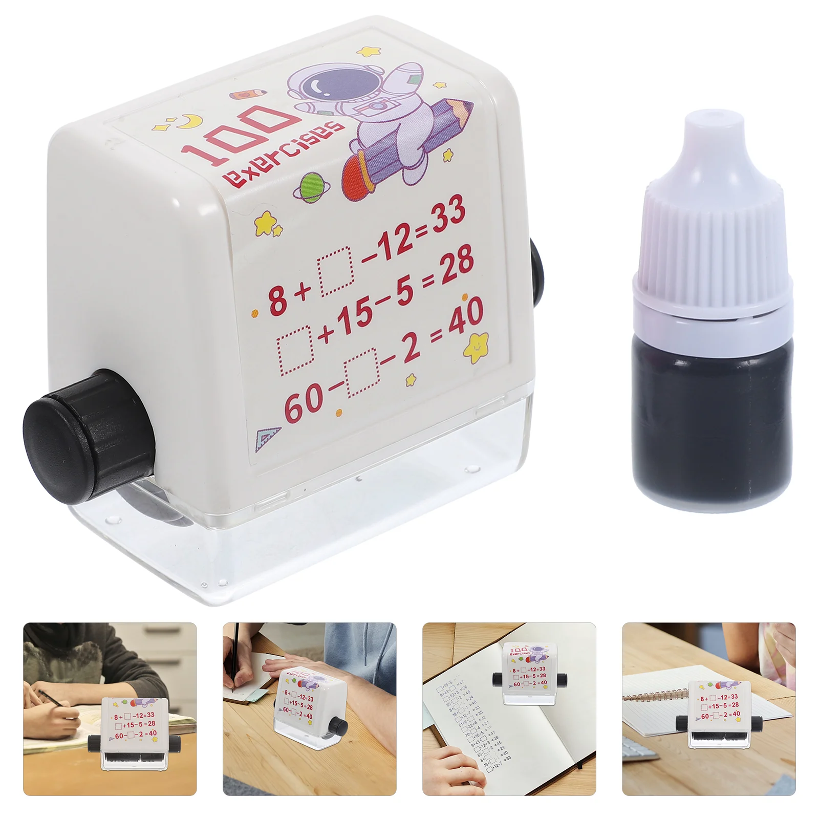 Addition and Subtraction Teaching Stamp Number Stamps Student Math Roller Cartoon Scroll Practice Child