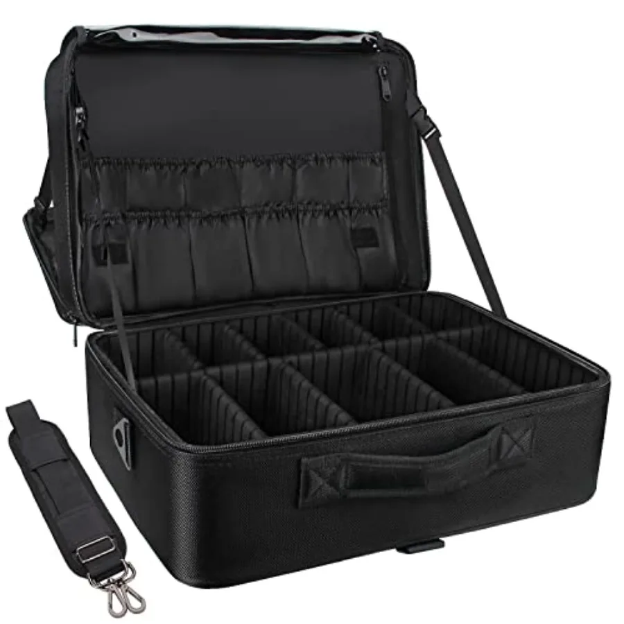 

Extra Large Makeup Case Travel Makeup Train Case Professional Makeup Artist Bag Portable Nail Organizer Box Art Supply Case wit