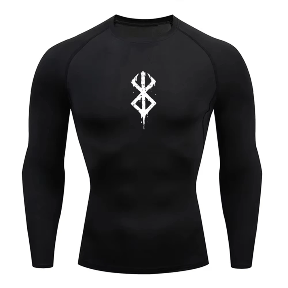 Men's Compression Top Gym T-Shirt Running Fitness Tight Sports Wear Breathable Long Sleeve Sports Shirt