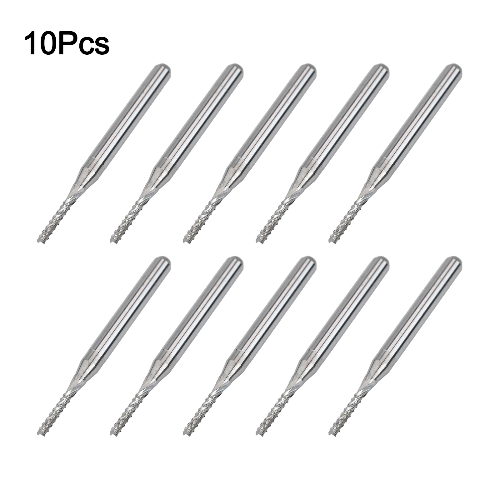 High Performance Carbide End Mill Engraving Router Bits 10pcs Set 1 5mm Diameter for CNC For PCB Machines 18 Shank Length