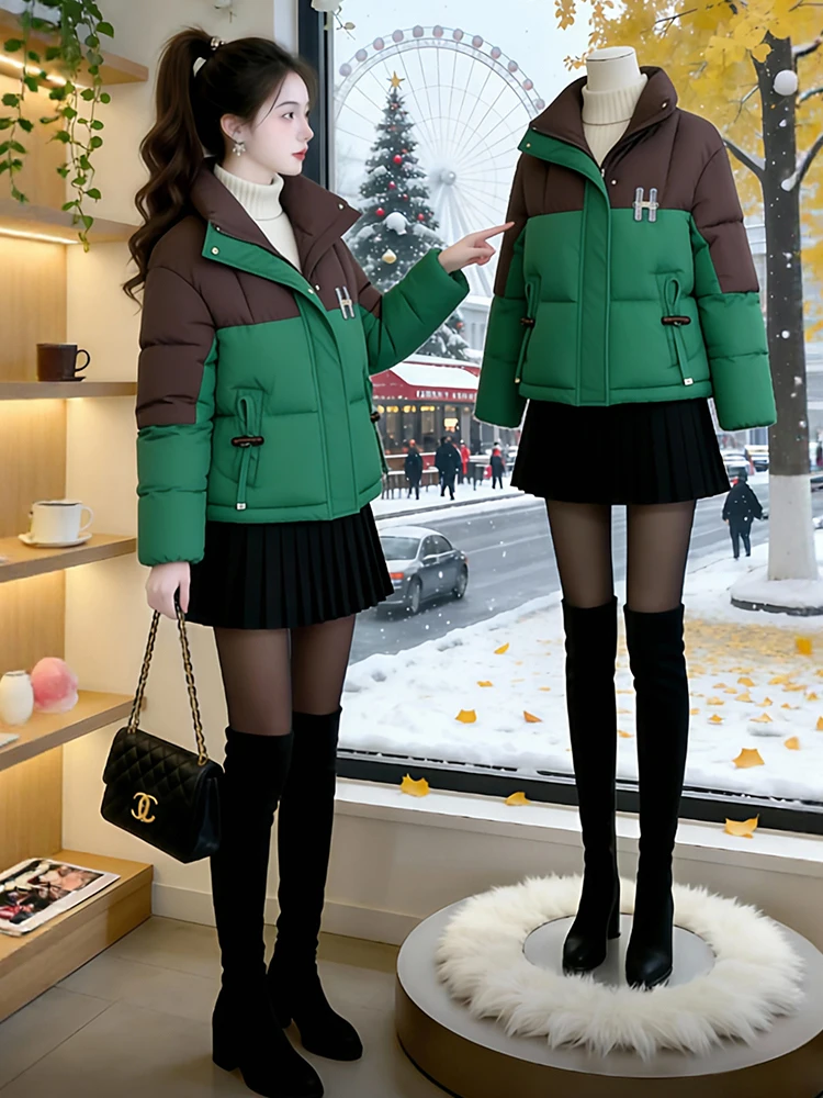 Soft Cotton down Jaet Women's Faion Winter Warm Long Sve ort Coat Sli Commute Simple Loose Fit Zipper Closure