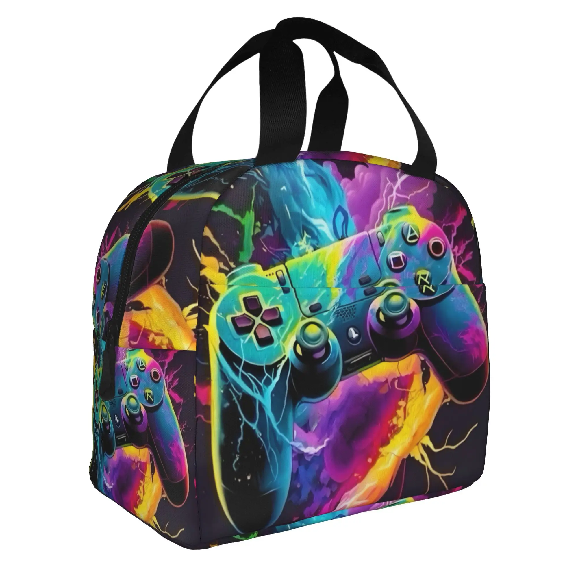Custom Nostalgia Gaming Controller Insulated Lunch Bag for Women Portable Vintage Gaming Cooler Thermal Lunch Box School