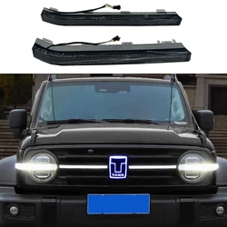 Car Front Grille LED Light With Turn Signal Modified Front Face Through Light For Tank 300 2021 2022 2023 2024