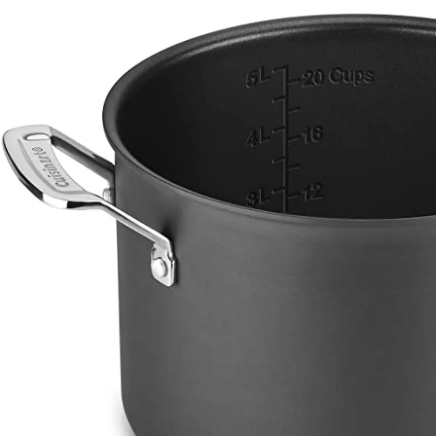 N61-11 Nonstick Hard-Anodized Nesting Cookware Set, 11 Piece, Black