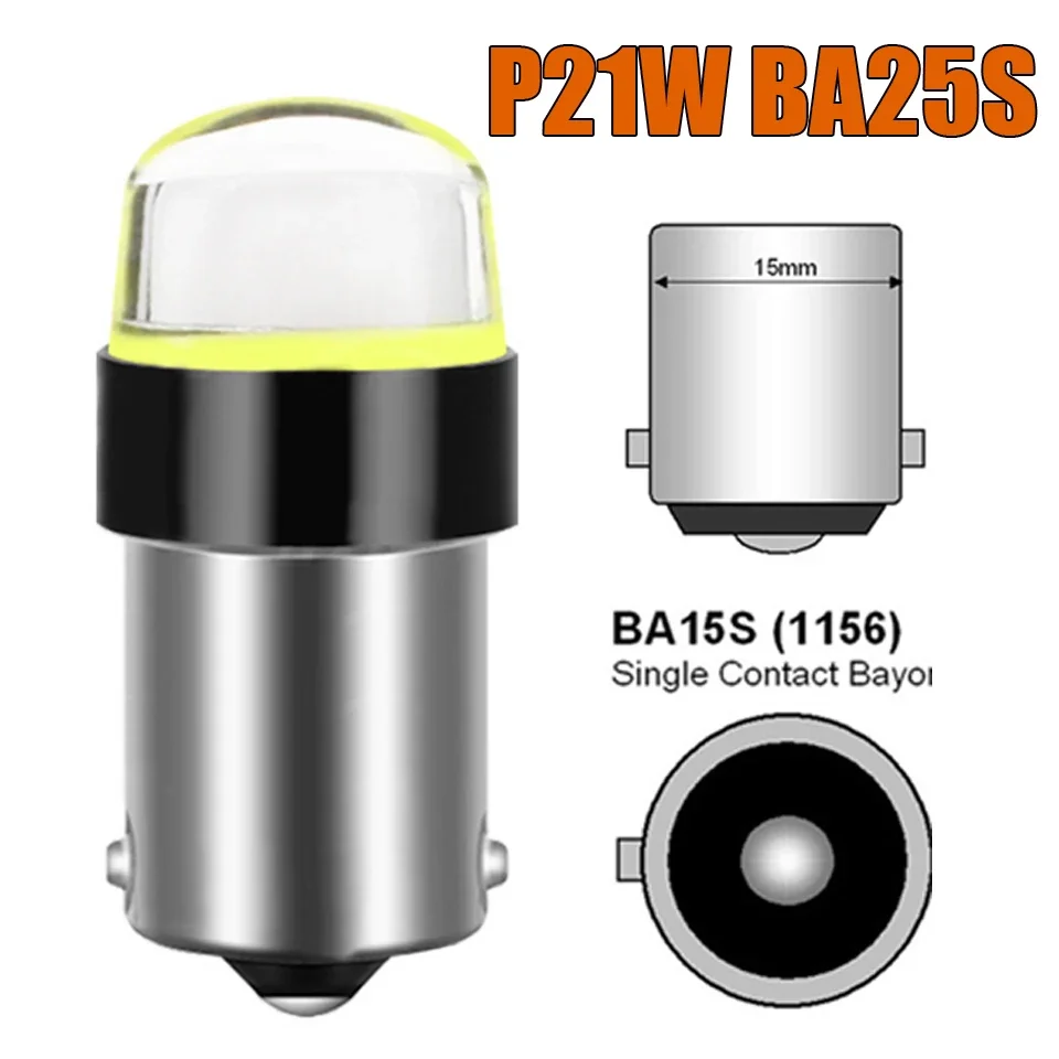 Светодиодная автомобильная лампа заднего хода P21w Cob Ba15s 1156