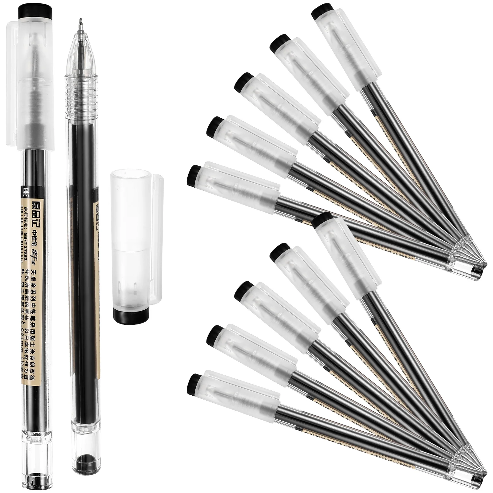 

12 Pcs Simple School Gel Pen Ink Pens Smooth Writing Fine Plastic Signature Student