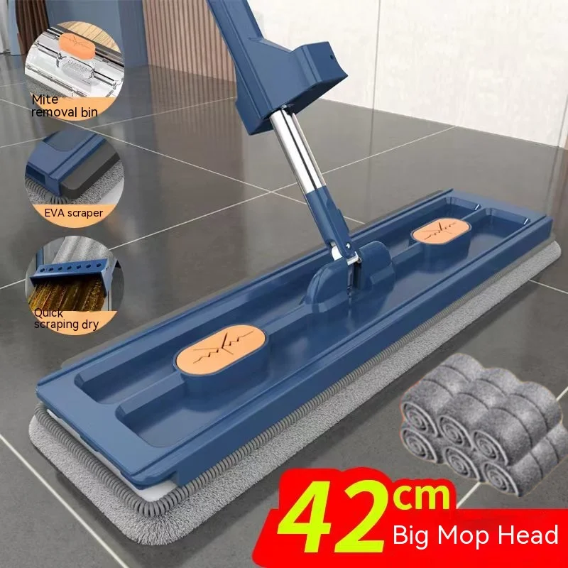 New Style Large Flat Mop Self-Contained Slide Microfiber Floor Mop Wet and Dry Mop for Cleaning Floors Home Cleaning Tools