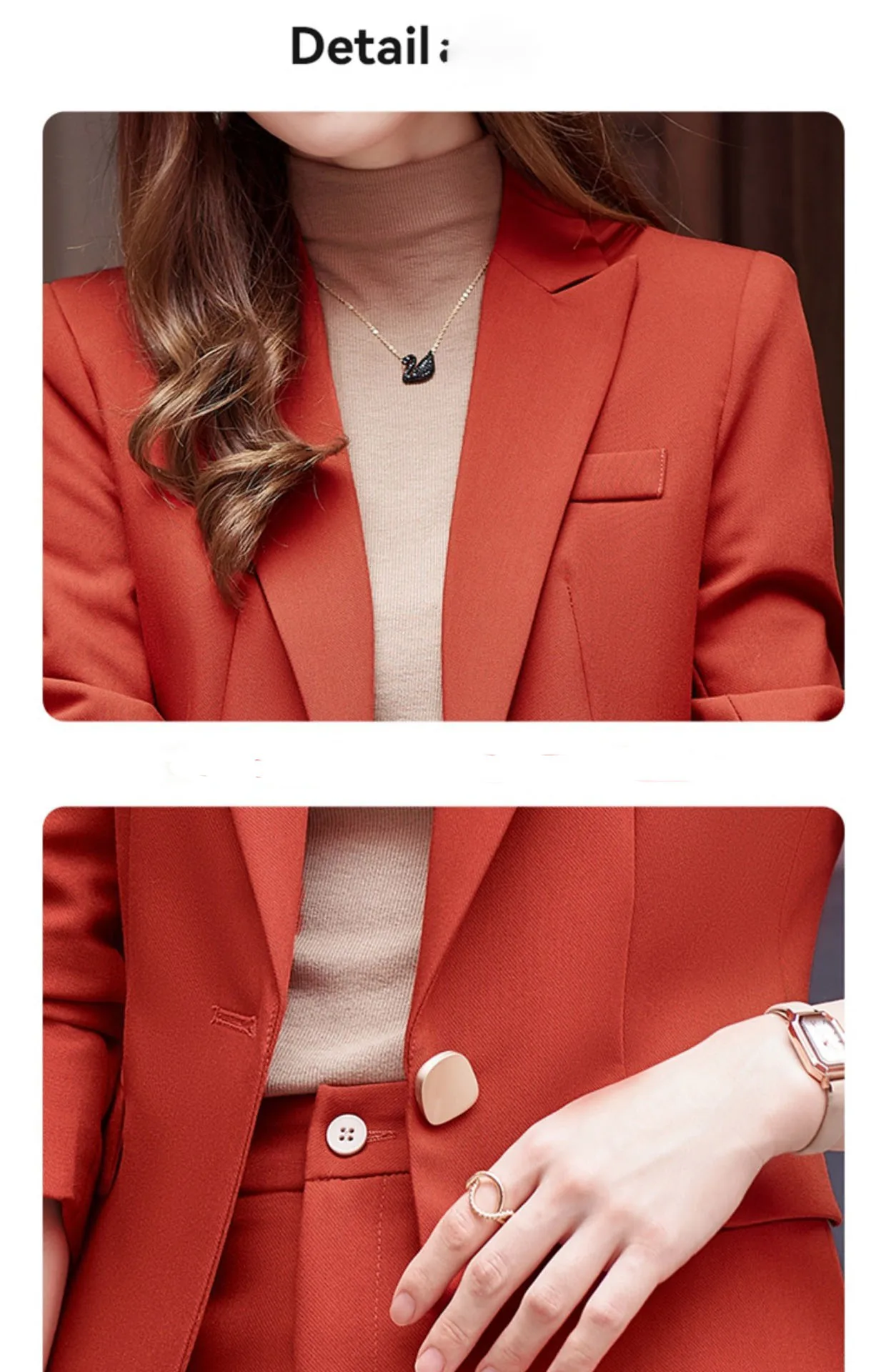 Imagem -05 - Conjunto Blazer Feminino Jaqueta de Manga Comprida e Calça Lápis Terno Casual para Senhora Formal e Escritório Novo Macacão para Primavera Tesco2-piece