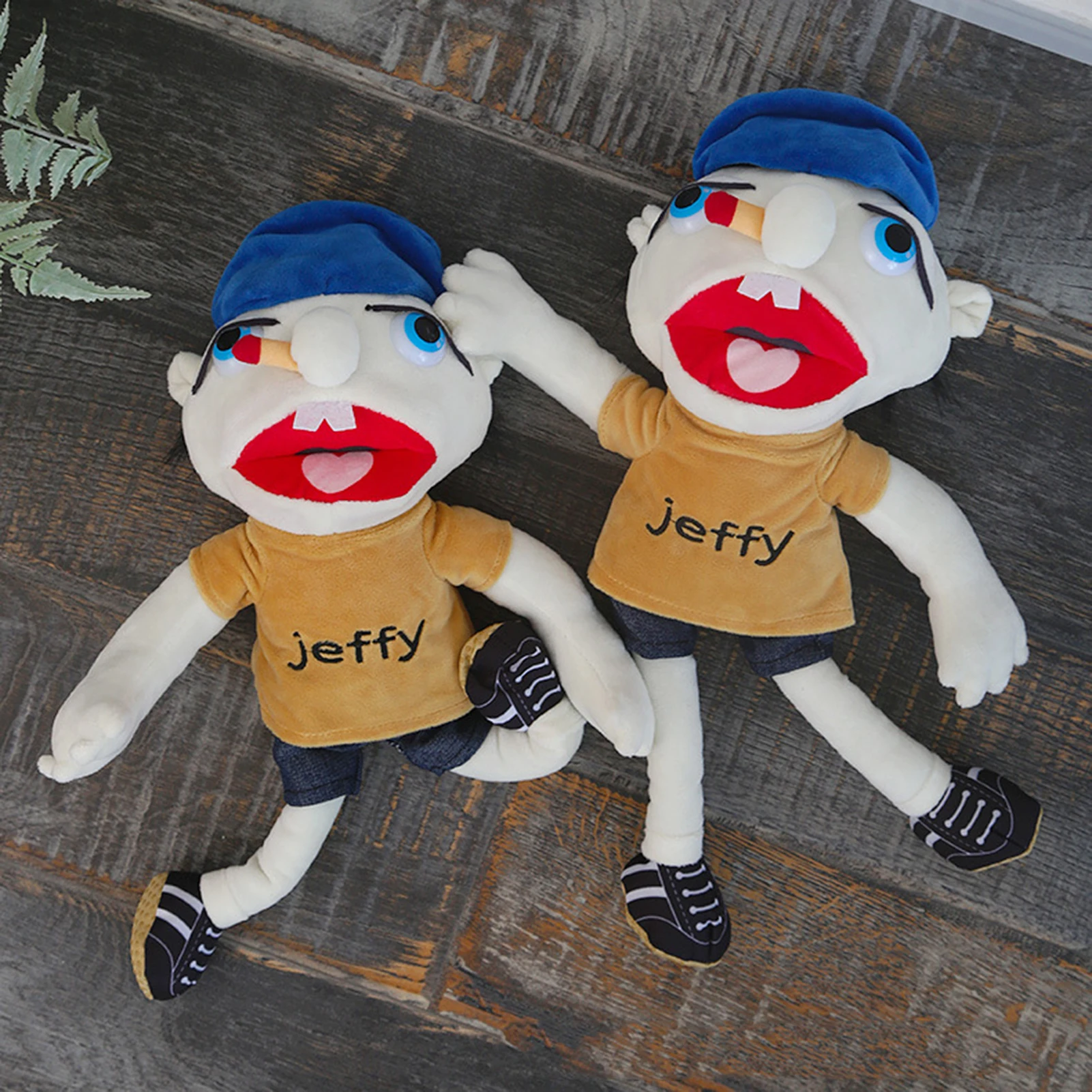 Jeffy หุ่นมือการ์ตูนตุ๊กตาหนานุ่มตุ๊กตาตุ๊กตาตุ๊กตานุ่มตุ๊กตาหมอนสำหรับนอนของเล่นเพื่อการศึกษา Playhouse เด็ก Kado Bayi