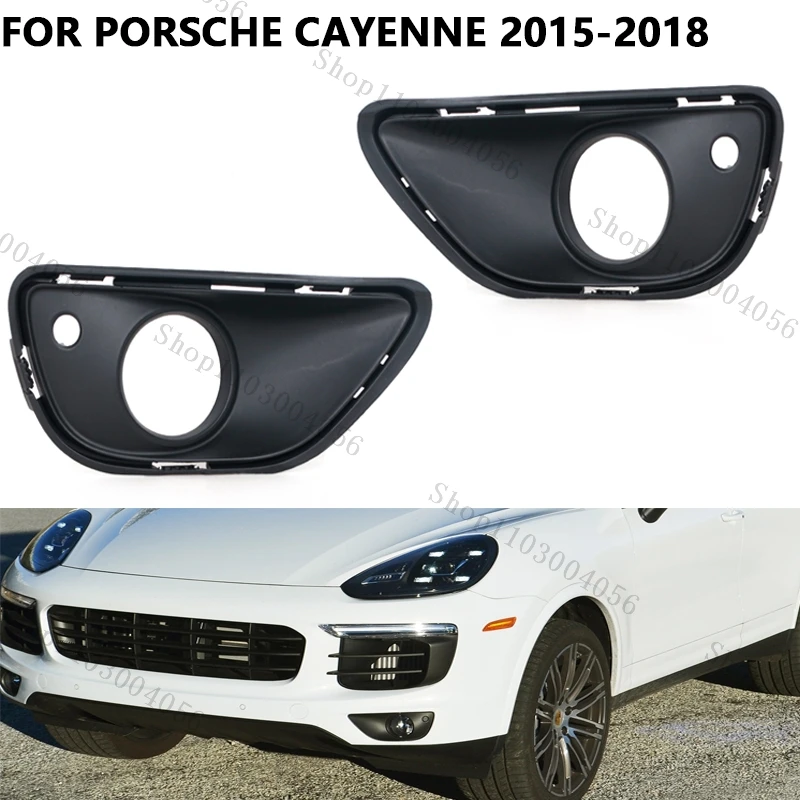 Car Foglight Cover Accessories For Porsche Cayenne 2015 2016 2017 2018 95850582300 95850582400 Front Bumper Foglight Grille