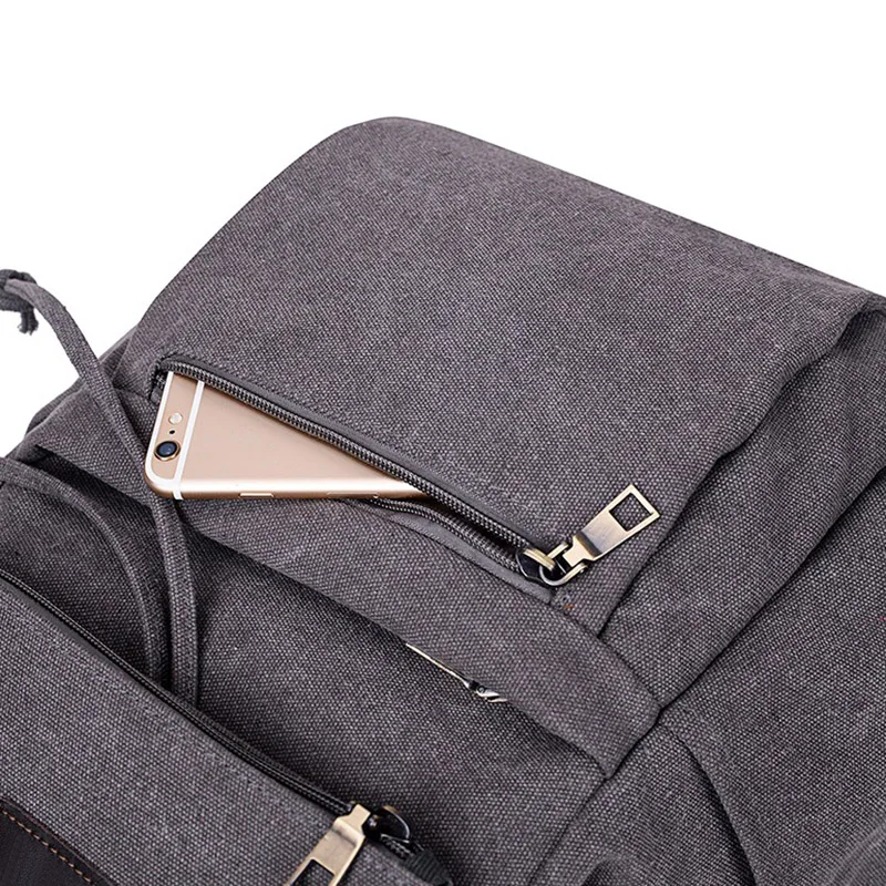 Vintage Women Backpack Shoulder Bag With Drawstring For School Laptop Shopping Travel Outdoor