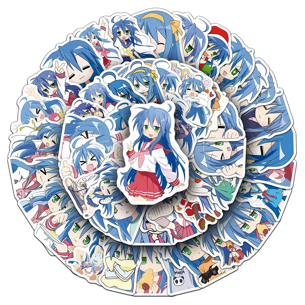 10/30/50 pçs bonito dos desenhos animados anime izumi konata adesivos decoração diy portátil telefone notebook mala carro diário crianças adesivo brinquedos